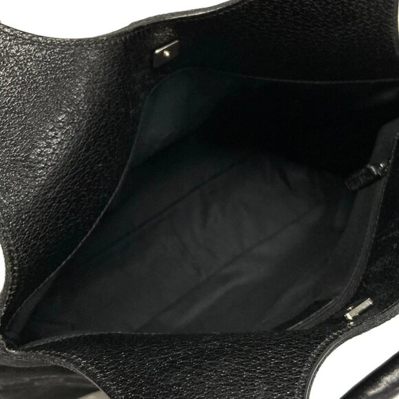 Auth GUCCI - 131329 Black Jacquard Leather Handbag - Picture 12 of 15